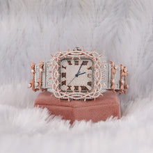 Hold Thek Square Dial Part Moissanite Diamond Two Tone Fully Iced Out Watch