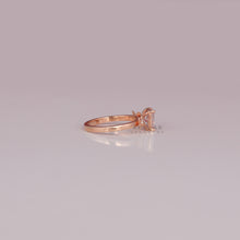 0.82 CT Pink Radiant Cut Lab Grown Diamond Leaf Band Solitaire Ring