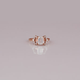 1 CT Emerald Cut Lab Grown Diamond Bridal Engagement Ring For Women