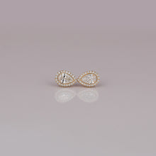 0.5 CT Each Pear Cut Lab Diamond Halo Setting Stud Earrings