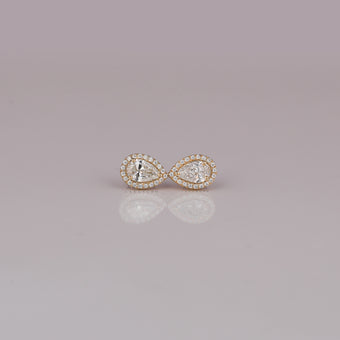 0.5 CT Each Pear Cut Lab Diamond Halo Setting Stud Earrings