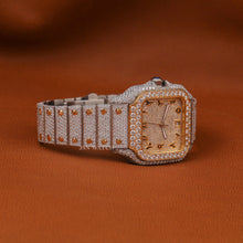 Moissanite Full Iced Out Automatic Movement Watch Two Tone Stainless Steel