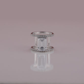 Lab Grown Diamond White Emerald Cut Engagement Ring For Her