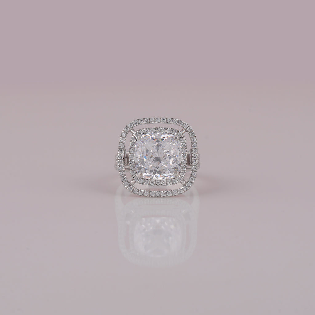 Cushion cut lab diamond ring