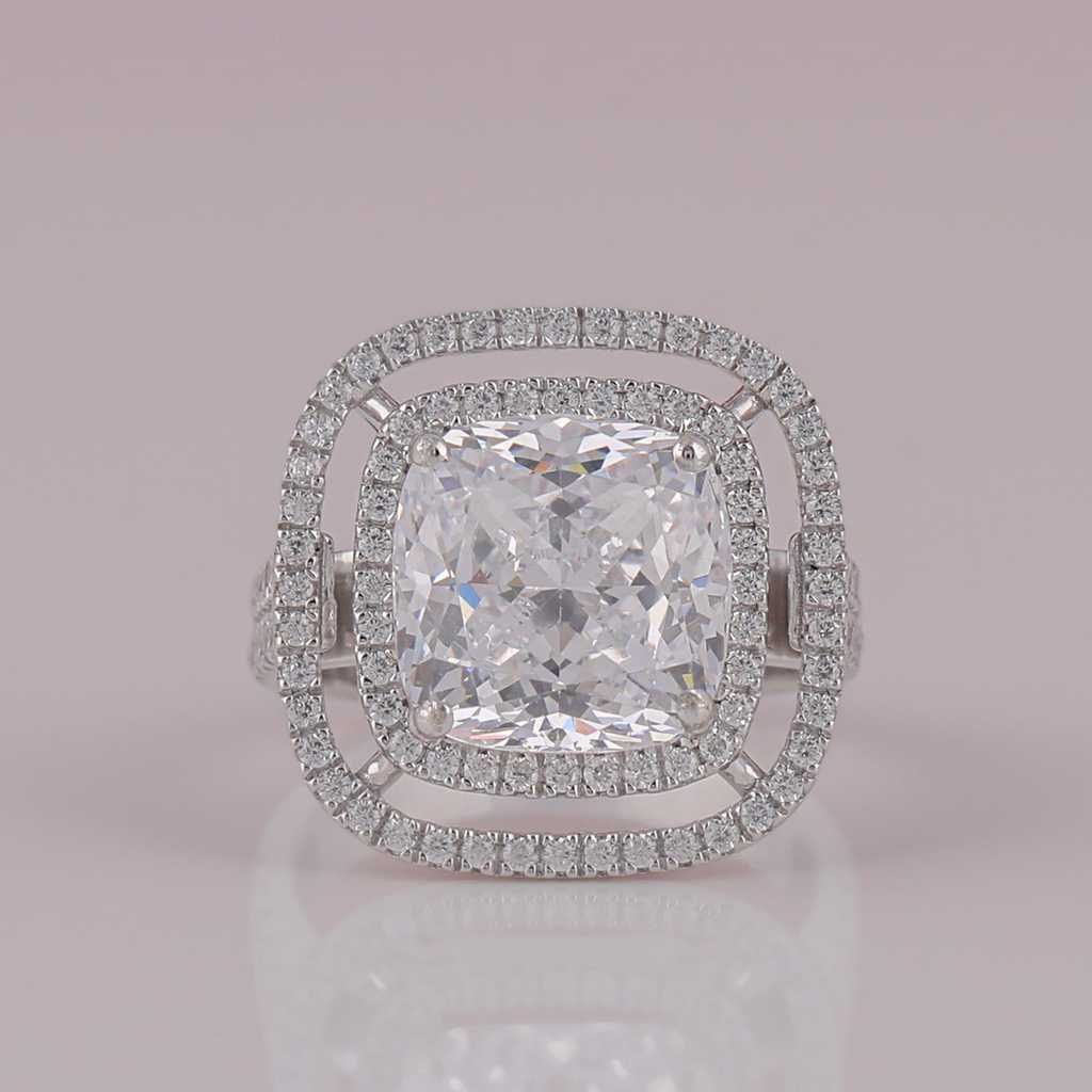 Cushion cut lab diamond ring