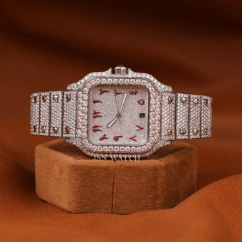 Moissanite Diamond Automatic Movement Watch Stainless Steel