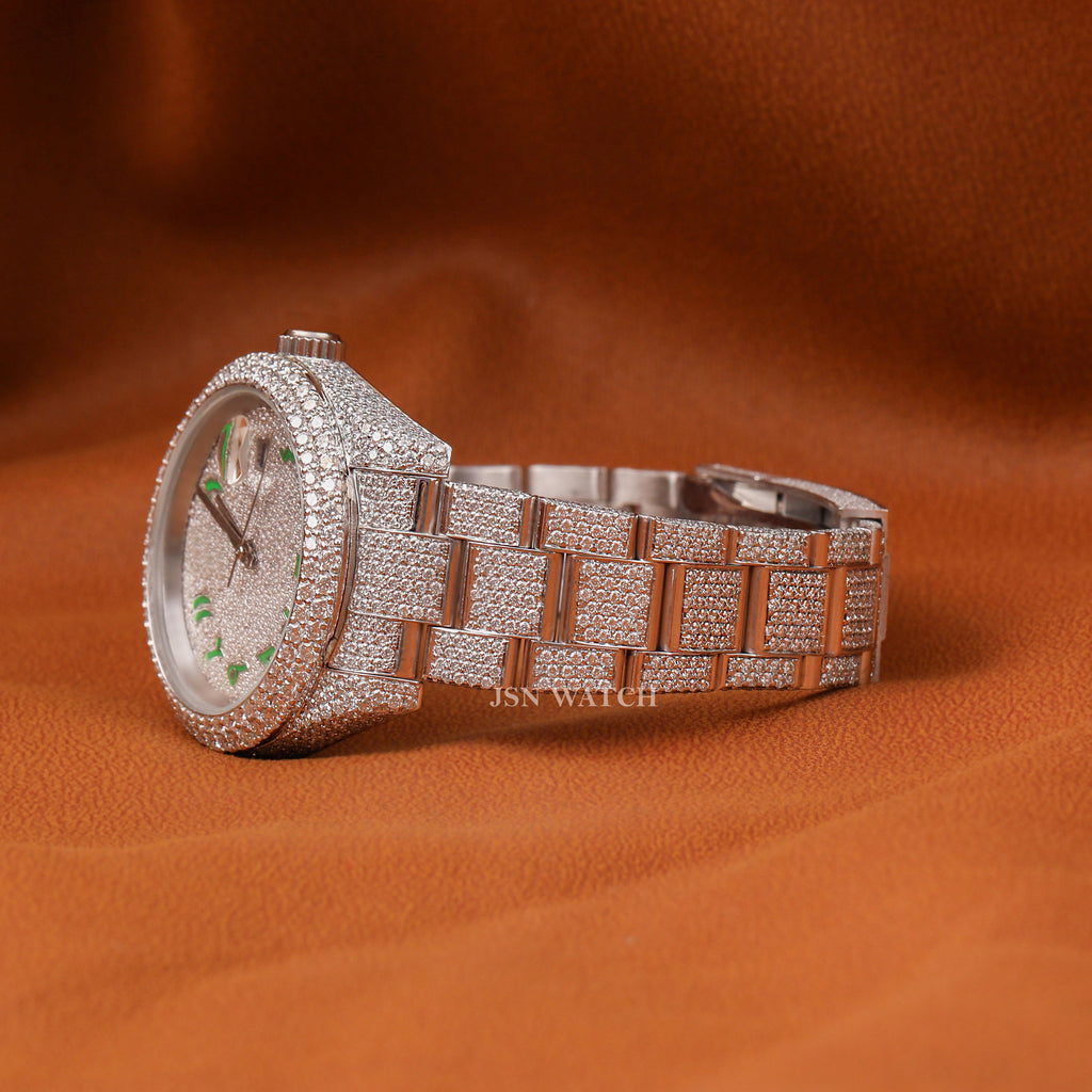 Moissanite A P Style Fully Iced Out Watch Automatic Movement Watch