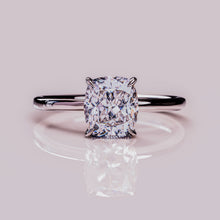 Elongated Cushion Cut Moissanite Solitaire Engagement Ring