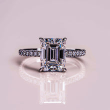 Emerald Cut 3 CT Moissanite Solitaire Engagement Ring