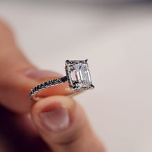 Emerald Cut 3 CT Moissanite Solitaire Engagement Ring