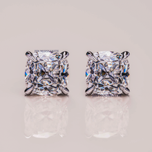 2 CT Cushion Cut Each Moissanite Diamond Solitaire Stud Earrings