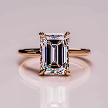 4 CT Emerald Cut Moissanite Solitaire Engagement Ring