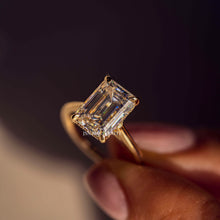 4 CT Emerald Cut Moissanite Solitaire Engagement Ring