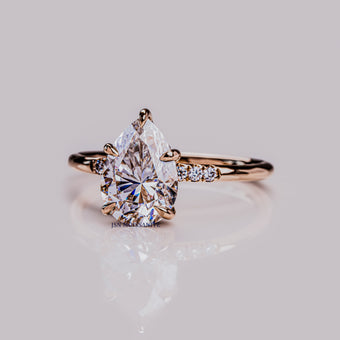 3 CT Pear Cut Moissanite Diamond Solitaire Engagement Ring