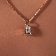 3 CT Emerald Cut Moissanite Diamond Bezel Setting Solitaire Pendant