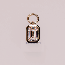 3 CT Emerald Cut Moissanite Diamond Bezel Setting Solitaire Pendant