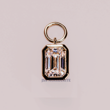 3 CT Emerald Cut Moissanite Diamond Bezel Setting Solitaire Pendant