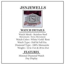 luxurious Moissanite Studded With Date Display Watch Stainless Steel