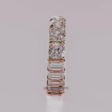 Cushion & Emerald Cut Moissanite Diamond 2 in 1 Design Wedding Band