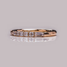 Asscher & Baguette Moissanite Diamond Half Eternity Band