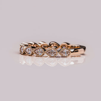 Round Cut Moissanite Vintage Half Eternity Matching Band For Her