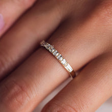 Asscher & Baguette Moissanite Diamond Half Eternity Band