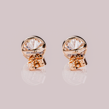 3 CT Each Round Moissanite Diamond Bezel Setting Stud Earrings