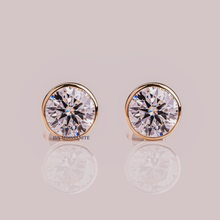 3 CT Each Round Moissanite Diamond Bezel Setting Stud Earrings