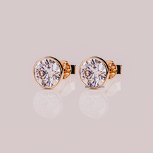 3 CT Each Round Moissanite Diamond Bezel Setting Stud Earrings