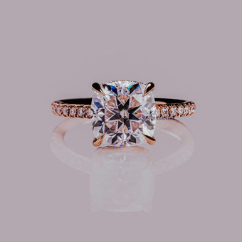 4 CT Cushion Cut Moissanite Diamond Solitaire Engagement Ring