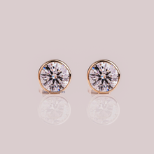 1.5 CT Each Moissanite Diamond Solitaire Stud Earrings Bezel Setting