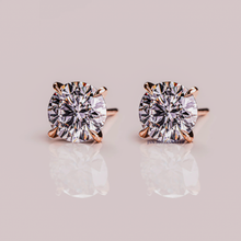 2 CT Each Moissanite Round Cut Solitaire Stud Earrings Four Prong Setting