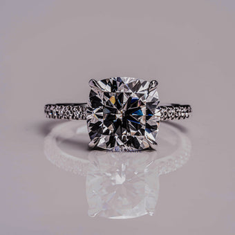 4 CT Cushion Cut Moissanite Diamond Engagement Ring