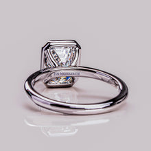 4 CT Emerald Cut Moissanite Bezel Setting Solitaire Engagement Ring