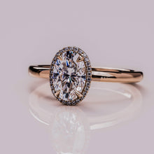 2.5 CT Oval Cut Moissanite Halo Engagement Ring Plain Band