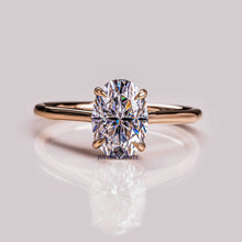 3 CT Oval Cut Cathedral Solitaire Moissanite Engagement Ring