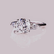 Round Cut Moissanite Three Stone Engagement Ring For Women