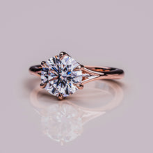 3.5 CT Round Cut Moissanite Mini Split Shank Engagement Ring