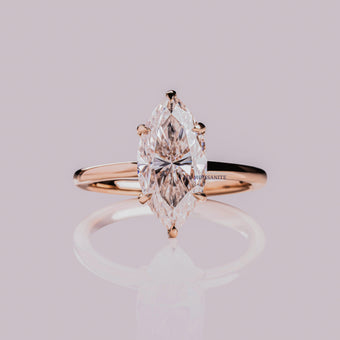 3 CT Marquise Cut Moissanite Solitaire Ring With Diamond Prong