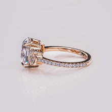 3 CT Oval Cut Moissanite Three Stone Engagement Ring