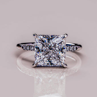 5 CT Princess Cut Moissanite Solitaire Engagement Ring