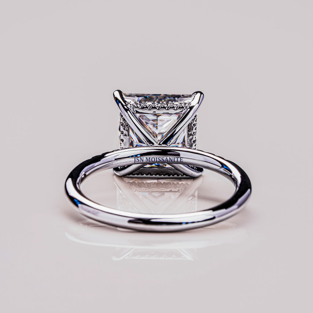 5 CT Princess Cut Moissanite Solitaire Engagement Ring