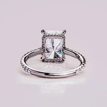 2.5 CT Certified Moissanite Engagement Ring Radiant Cut Solitaire