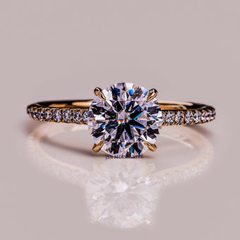 3 CT Round Moissanite Diamond Thin Band Solitaire Ring