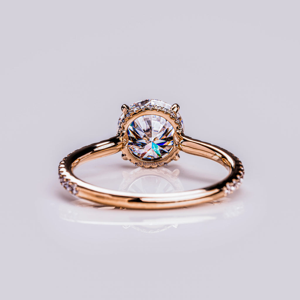 3 CT Round Moissanite Diamond Thin Band Solitaire Ring