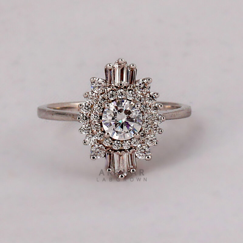 round diamond cluster ring