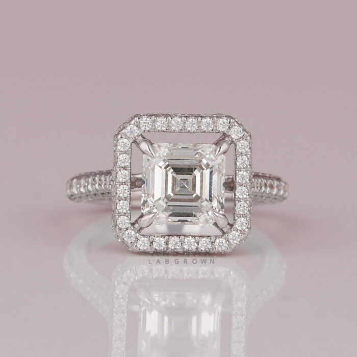 asscher cut diamond ring