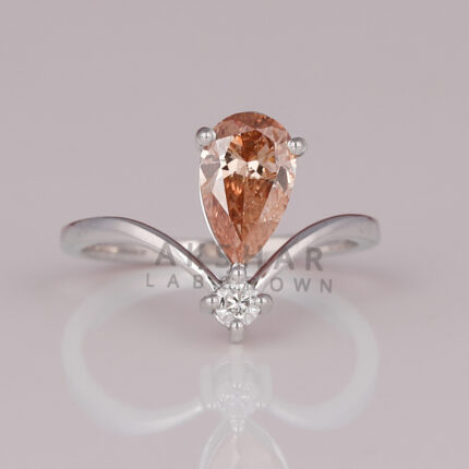 pink pear diamond ring