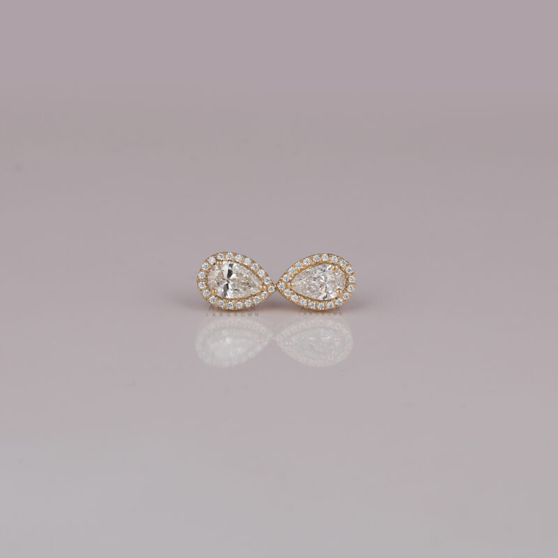 diamond halo earrings studs​